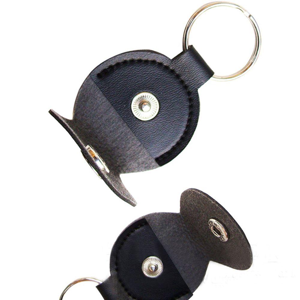 New Buttons Chain Hang Leather Plectrums Case Buckle Bag Holder Key Picks