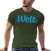 Новая модная тяжелая винтажная летняя синяя футболка с логотипом Wolt для доставки еды для мальчика quick-ying мужская больших размеров