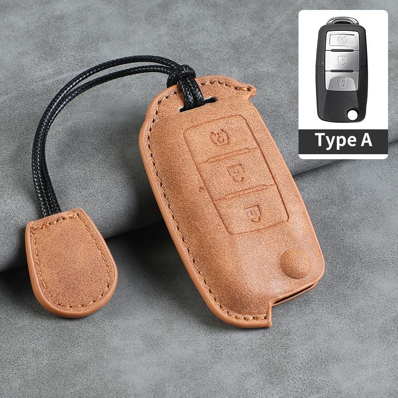 For BAIC WEVAN M35 M30 M20 HYOSOW S3 S3l20 M30S S6 S2 S5 Bispeed T5 Leather Key Cover Keychain Key Case Car Key Rope Keyring