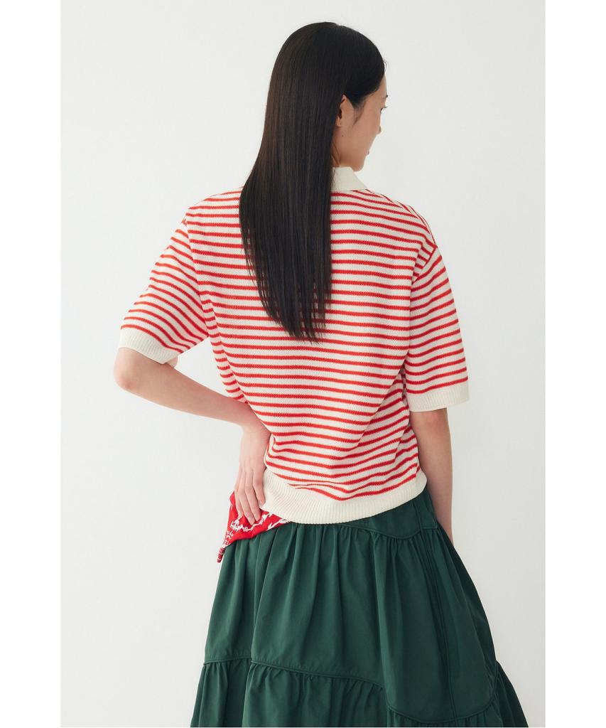 STUDIO TOMBOY Striped Collar Pullover _Red_9176352971