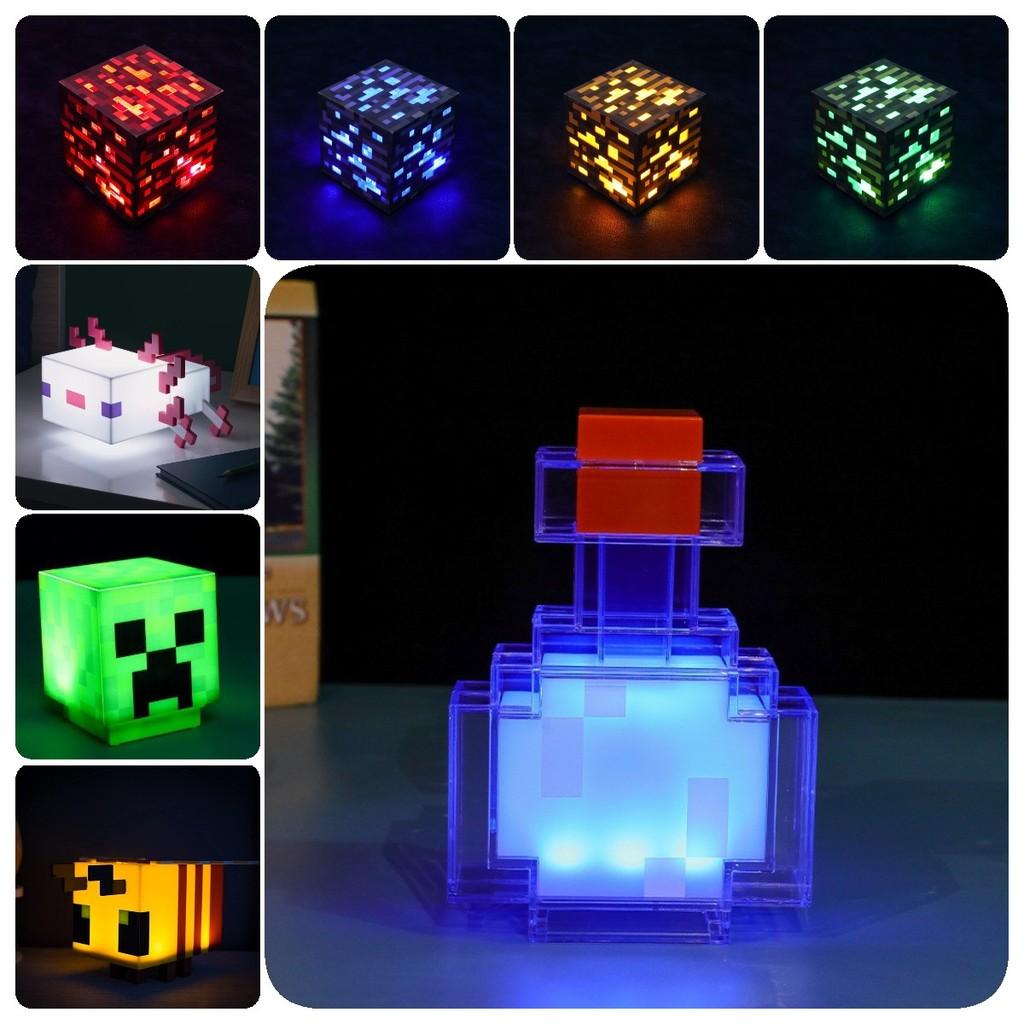 Minecraft Night Light Bottle Bee Salamander Creeper Building Block Lamp Gift
