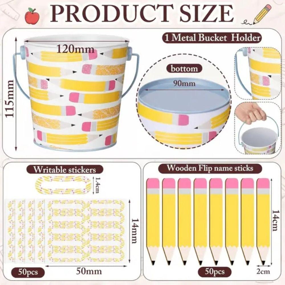 Metal Storage Bucket Student Name Sticks Reusable Flip Name Sticks Student Grouping