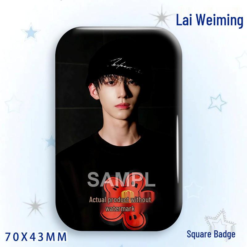 Lai Weiming Star Badge Laser Tinplate Brooch Ornament