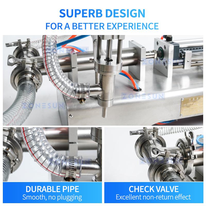 ZONESUN ZS-YT1 Liquid Filling Machine Pneumatic Piston Pump Bottle Filler for Shampoo Gel Water Wine Vinegar Coffee Oil Drink