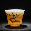Hand-painted teacup suet jade tea cup master cup ceramic small teacup kung fu teacup white porcelain single  tea cup
