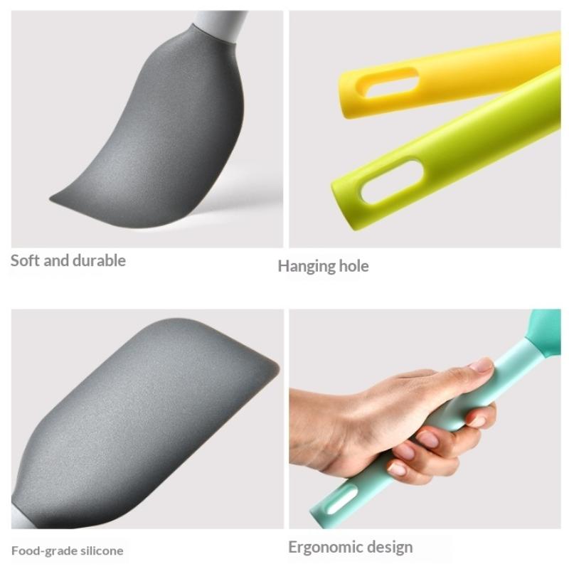 Heat-Resistant Silicone Spatula for Baking and Cooking Includes Butter Mixer and Cake Scraper Utensil Set