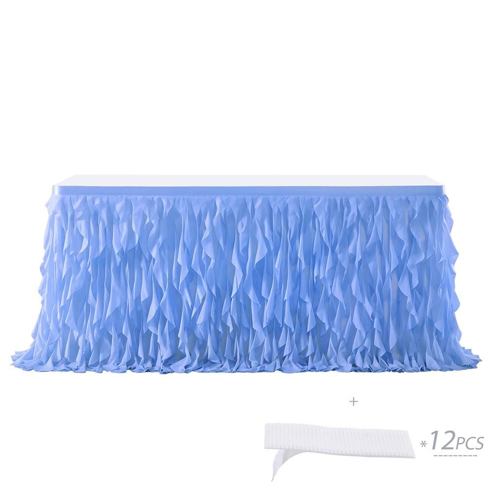 Rectangle Ruffle Table Skirt Multicolor Wedding Table Skirt Romantic Table Skirt Event Decoration