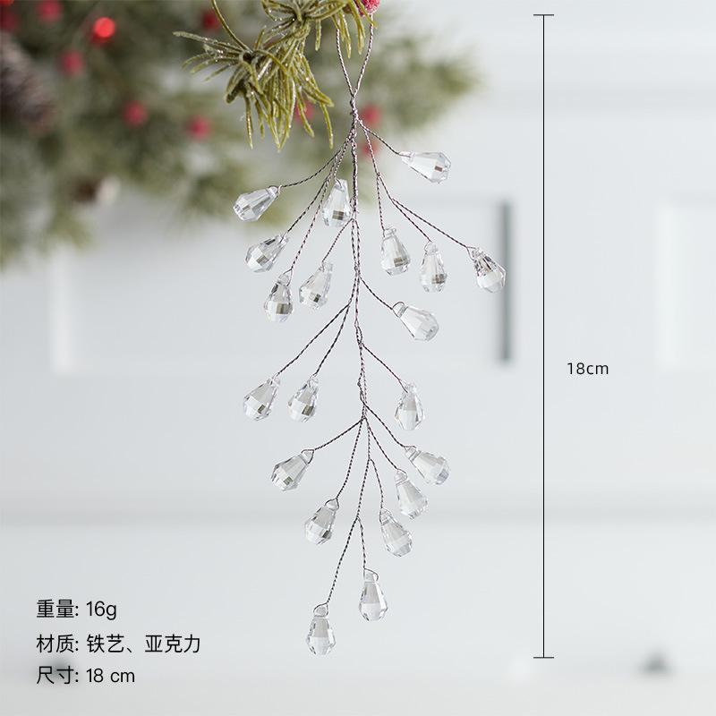 Transparent Christmas Hanging Pendants Acrylic Snow Beads Star Christmas Tree Drop Ornaments Christmas Party Decorations