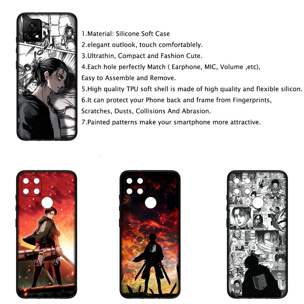 Для iPhone 16 15 Xiaomi Redmi Note 14 13 12 11 Pro Max X 8 16e Samsung Galaxy S25 S24 S23 Moto OPPO Huawei Levi Eren Jaeger Атака титанов логотип чехол