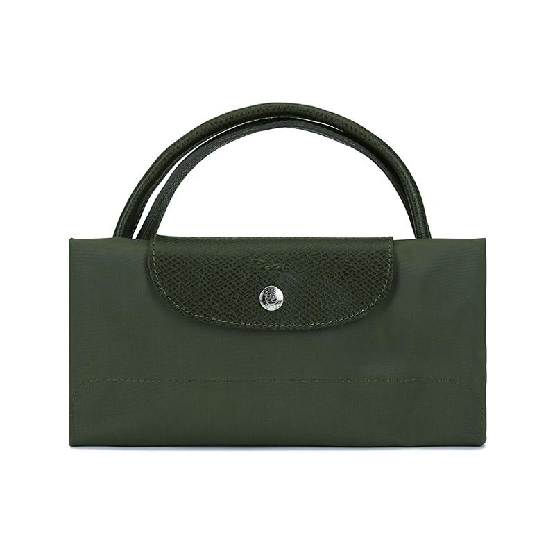 Longchamp Le Pliage Green 45 Сумка-тоут из холста и кожи с короткими ручками, большой вместимости, женская, 1624919479