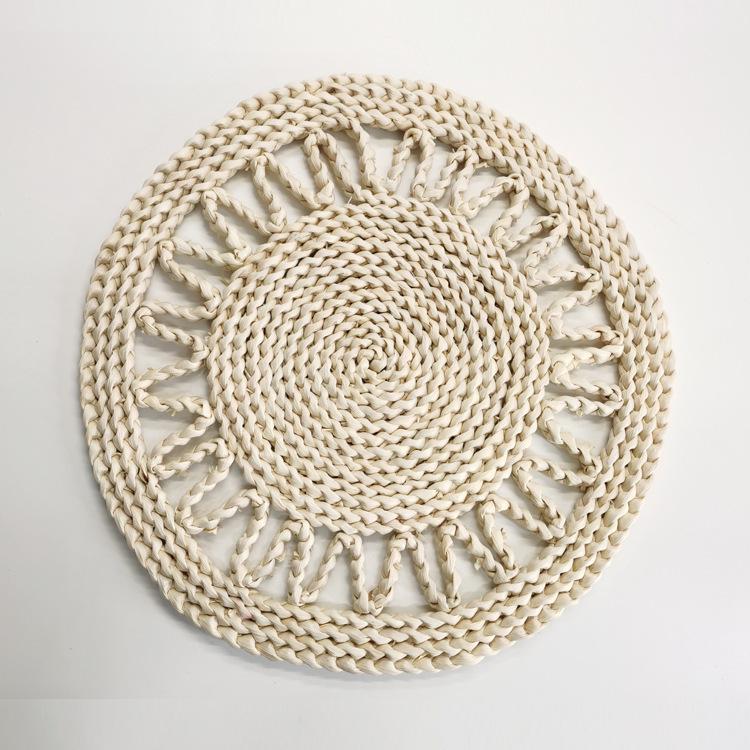 Салфетка под приборы из кукурузного волокна, плетеная вручную: Креативная, термостойкая подставка для дома и столовой