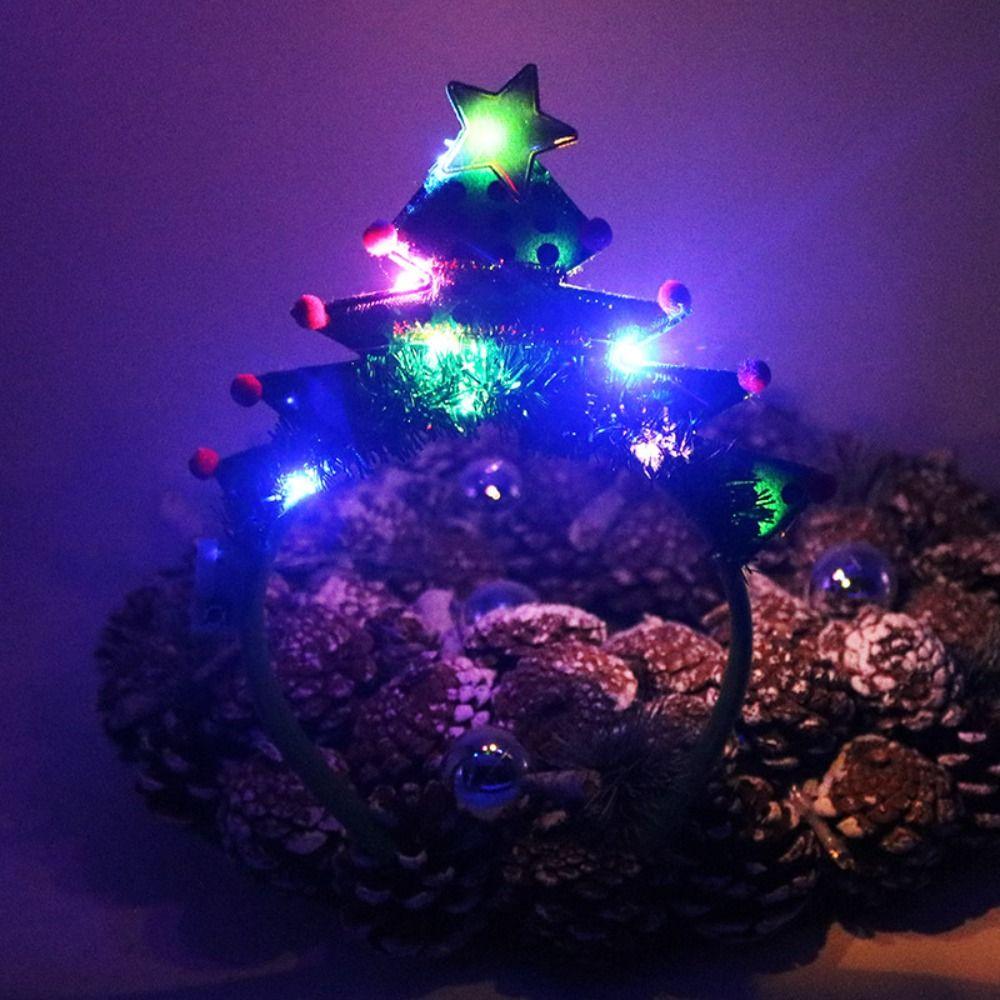 Светящийся обруч для волос из лося, светодиодный рождественский ободок, рождественское украшение, светящийся ободок для мужчин