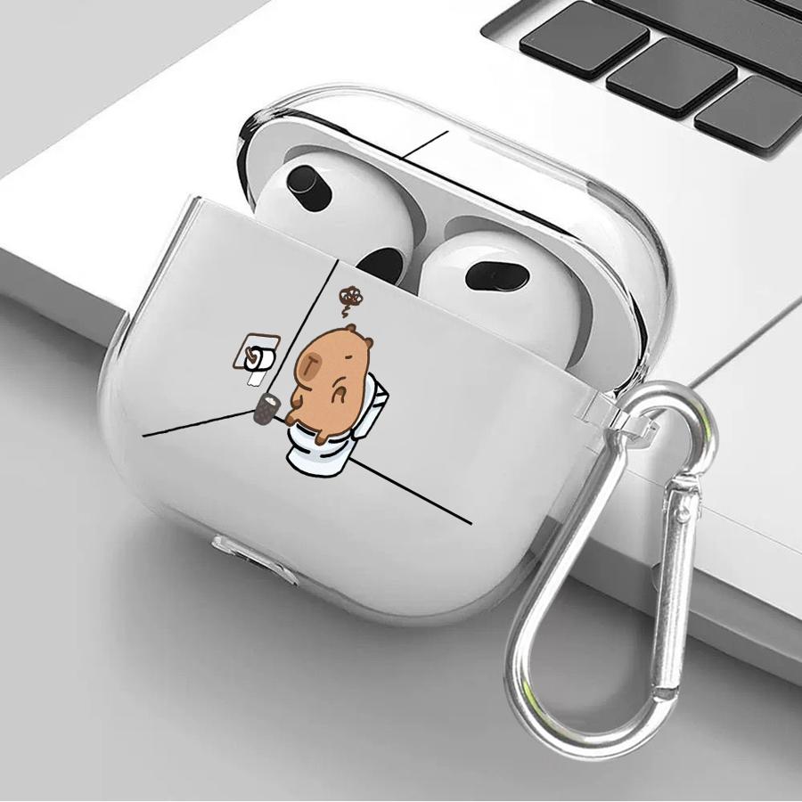 Чехол для Airpods Pro2 Pro3 2 4 1 3 Pro Прозрачный Чехол для Наушников Обложка Мультяшная Морская Свинка