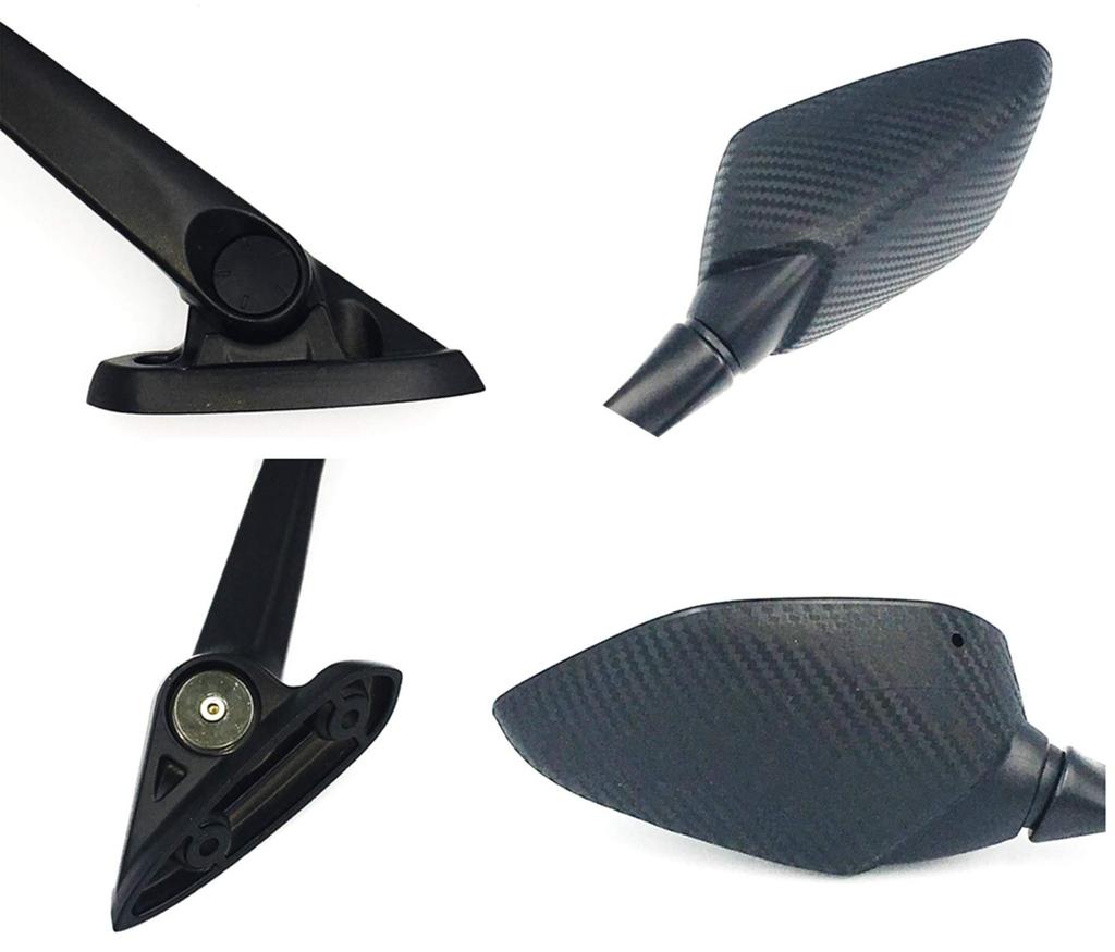 World Imp Motor Rearview Mirror for Yamaha YZF Series Motorcycles (YZF R3, R25, YZF-R3, YZF-R25, RH07J, RG10J) (2013-2017) - Black (02)