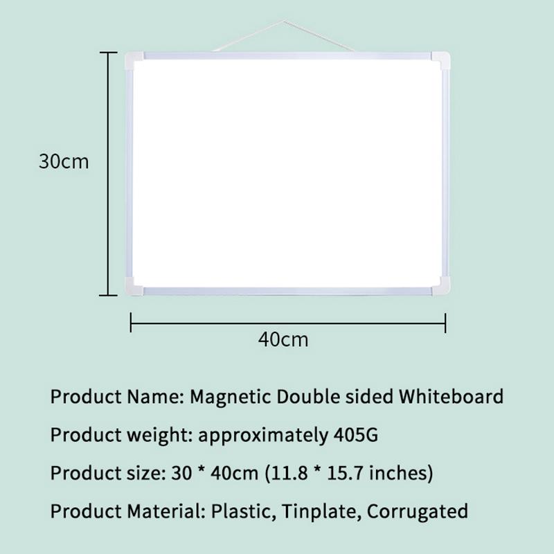 1 Set 16" X 12" Wall Mounted Whiteboard Small Double-Sided Graffiti Drawing Board With 3 Markers & 4 Magnets Dry Erase Board