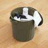 TONBO Shinki Synthetic Tonbo Sit-On Bucket with Lid, 10 Liters, Khaki Green, 27.5cm Wide x 26cm Deep x 27cm High, Durable for Outdoor Use, Made in Jap