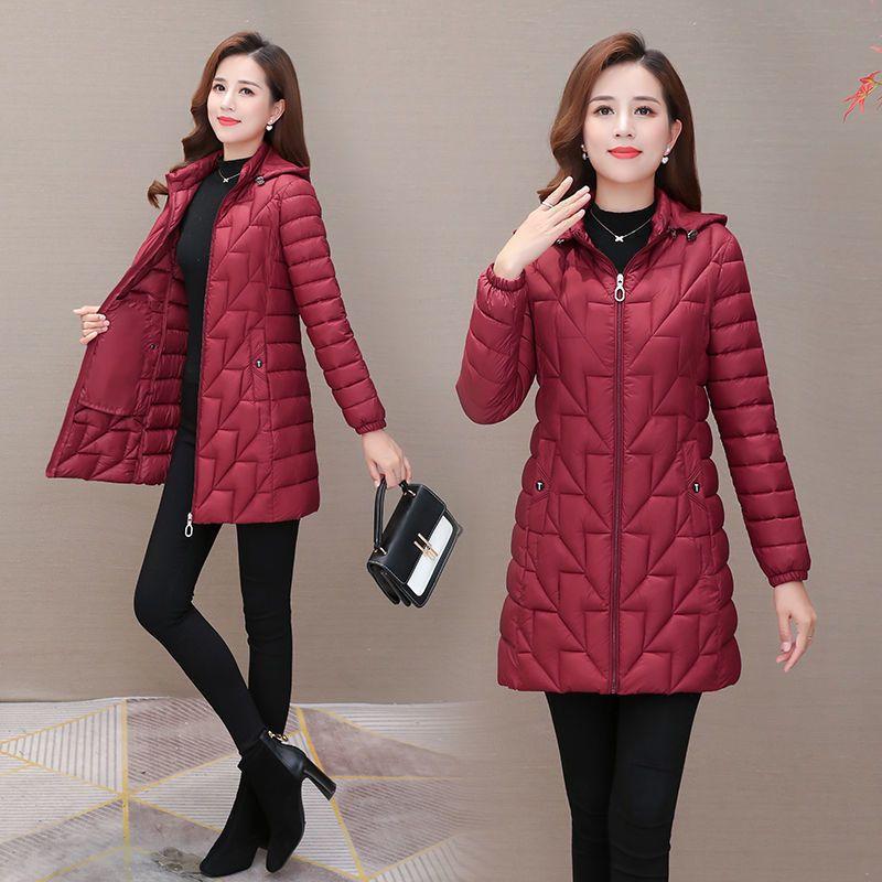 Парка средней длины, легкая куртка, осеннее пуховое хлопковое пальто для мам, женское стеганое пальто, стеганое пальто, зимние парки, куртка 6XL