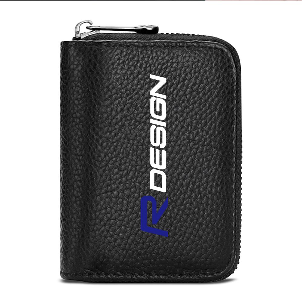 PU Leather Short Wallet With Zipper Coin Pocket Vintage Big Capacity Short Money Purse Card For Volvo XC90 XC60 C30 S60 C70 XC40