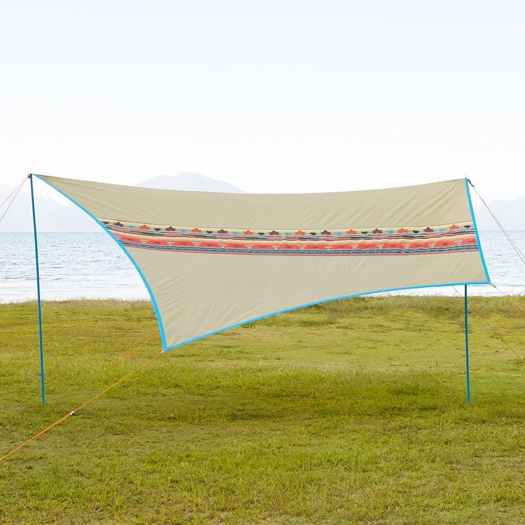 LOGOS Navajo Bridge Hex Tarp Family Tarp Flame Retardant Set-BB 71806509, Tent,