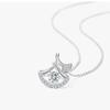 925 Серебряный Sansheng Lucky Lucky Ginkgo Leaf Clavicle ожерелье Женский Корейский Стиль Ins Light Luxury Temperament Белый Простой