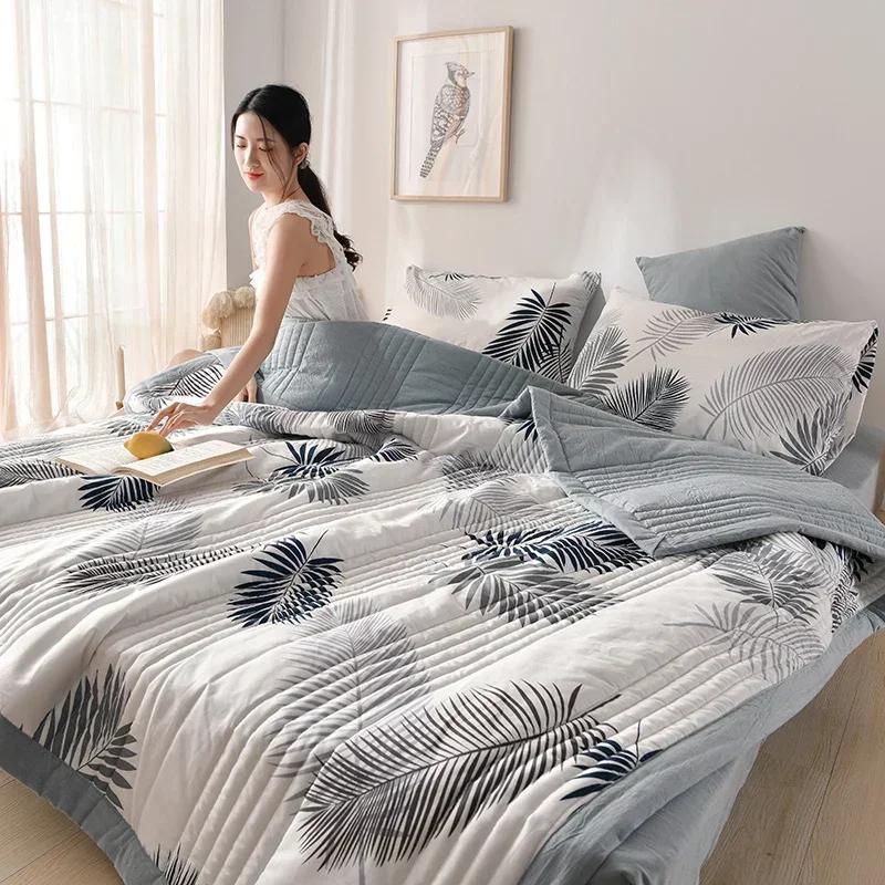 2027 Quilted Spring Summer Quilt Queen King Size Soft Comfortable Quilts Machine Washable Single Double Blanket for Bed Comforter