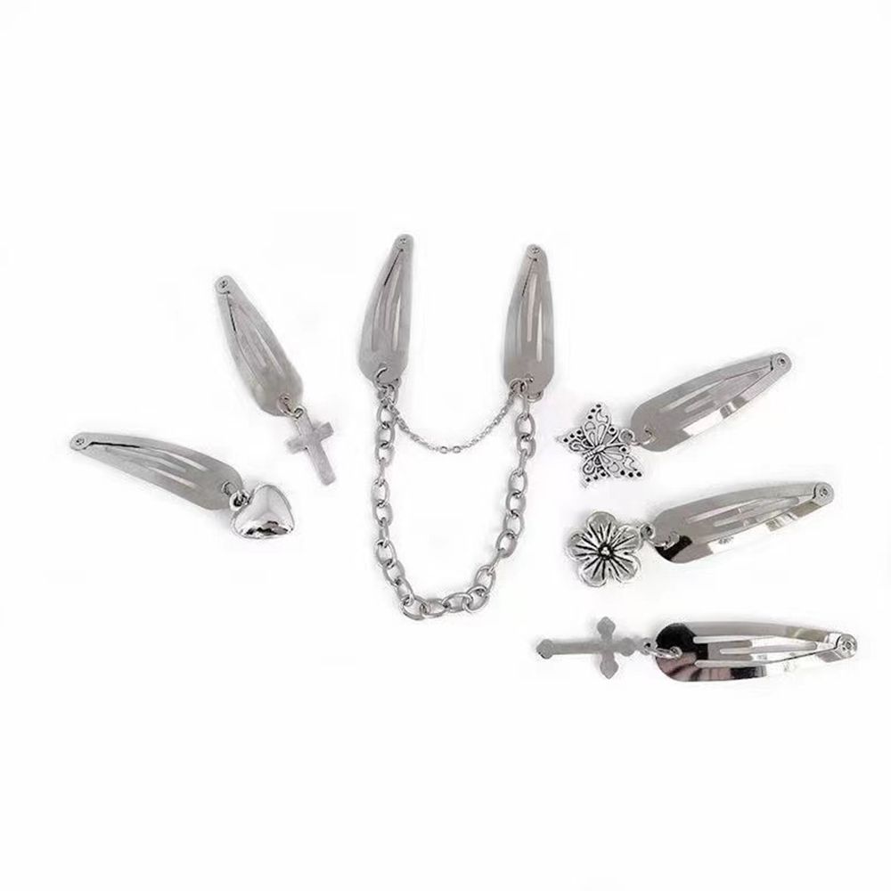 Заколка-капля в виде медведя, крутая заколка-крест в стиле панк, женские аксессуары для волос, шпилька в корейском стиле