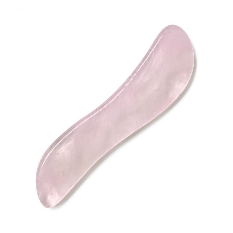 Набор Гуа Ша из розового кварца в форме сердца и роллер для лица из нефрита