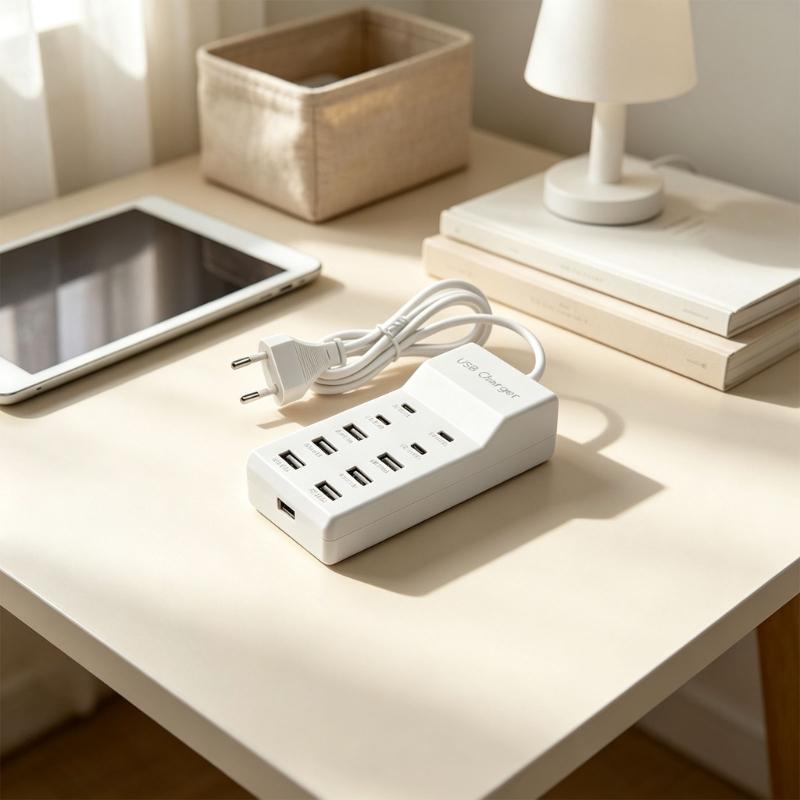 Настенная USB-станция с 10 выходами, общий блок питания с 6 портами USB-A и 4 портами Type-C, для телефонов, планшетов, наушников и мелкой электроники