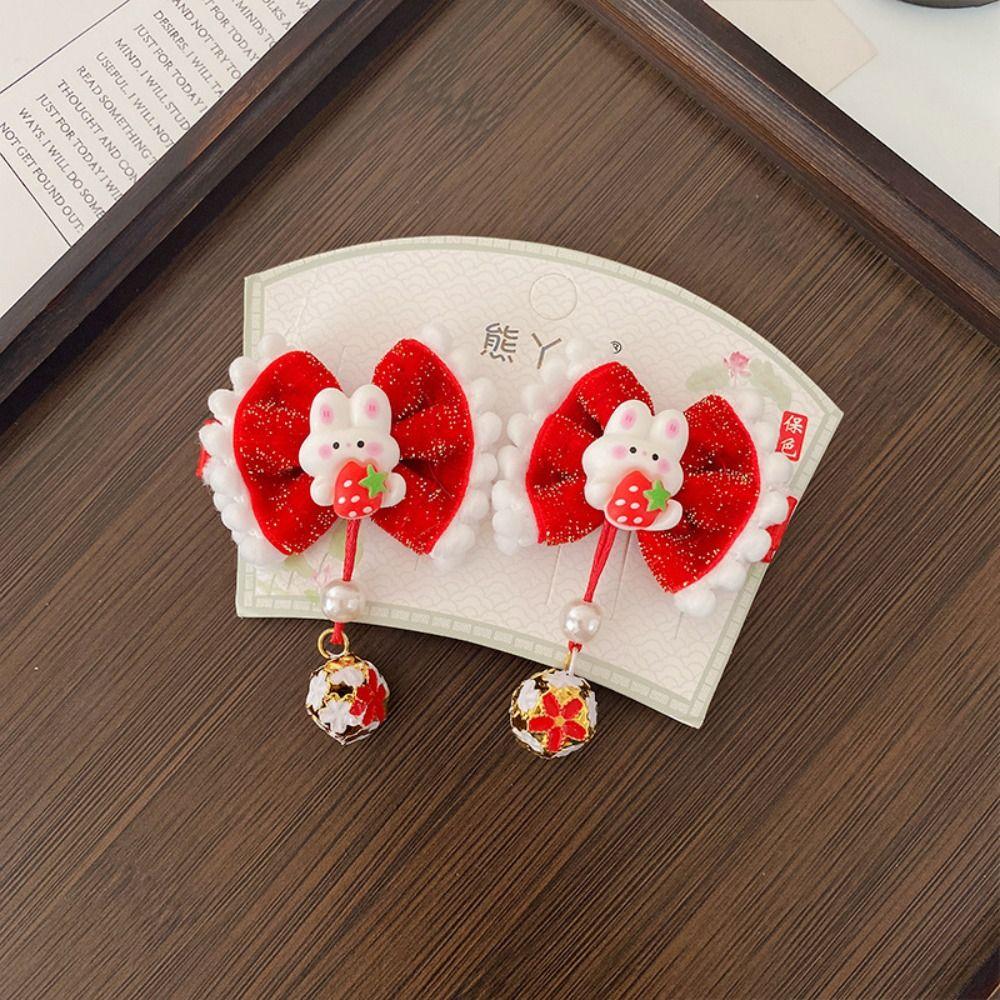 Cute Children's New Year Hairpin Hanfu Headwear Ancient Style Hair Clip Girls