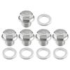 A ABSOPRO Universal Car Drain Plug with Gasket Durable M14x1.5 Metal Silver Tone (Set of 5)