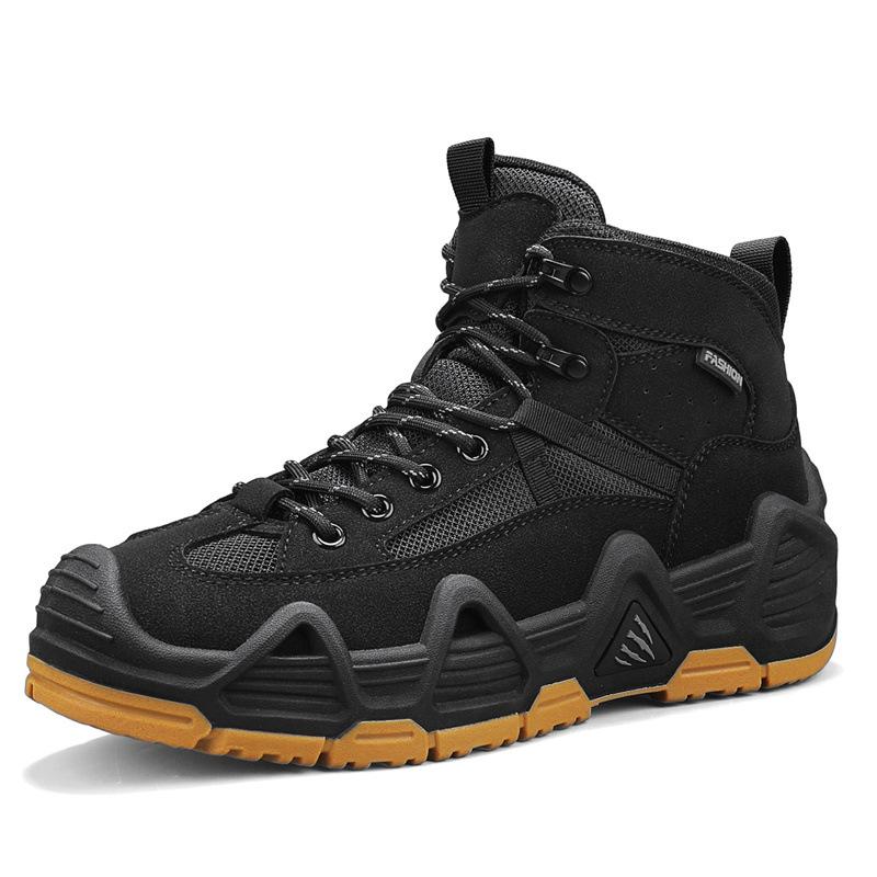 Мужские сверхлегкие тактические ботинки средней высоты для активного отдыха, износостойкие, ботинки-дезерты, уличная обувь, нескользящая, для отдыха, профессиональная спортивная, для пешего туризма, мужская обувь