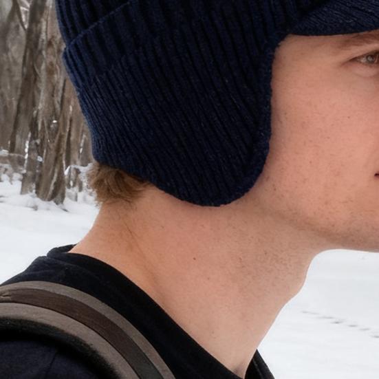 Мужская вязаная шапка с флисовой подкладкой Защита от любой погоды Защита ушей Шапка Эластичный дизайн Зимняя ветрозащитная шапка