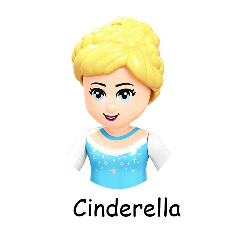 Нетоксичные сказочные принцессы дети Белль Чудовище Золушка Анна Оливия Модель Фигурка Блоки Конструктор Строительные Кирпичики Игрушки Для Детей