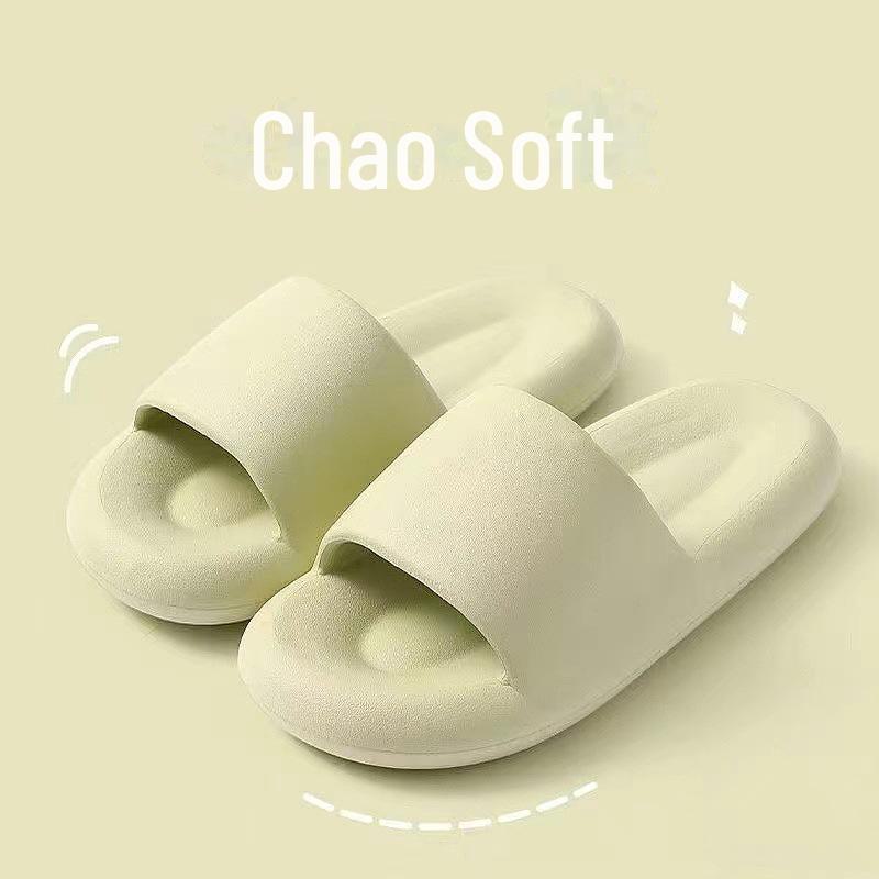 Женские нескользящие тапочки с открытым носком на толстой подошве - летние сандалии для дома и улицы