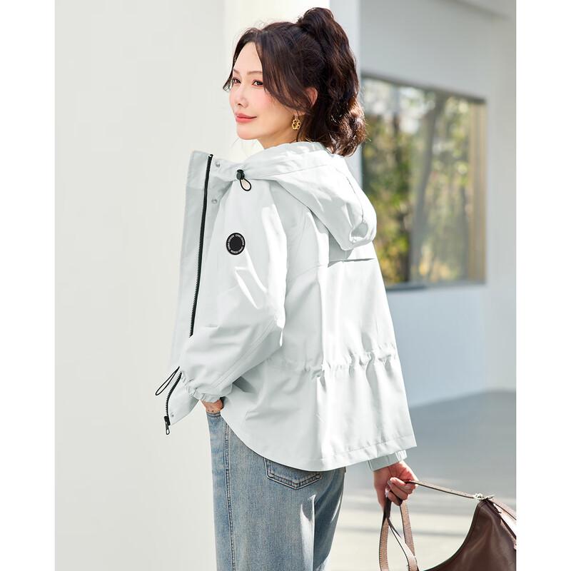 TERRE BLEUE Women's Hooded Short Parka Jacket