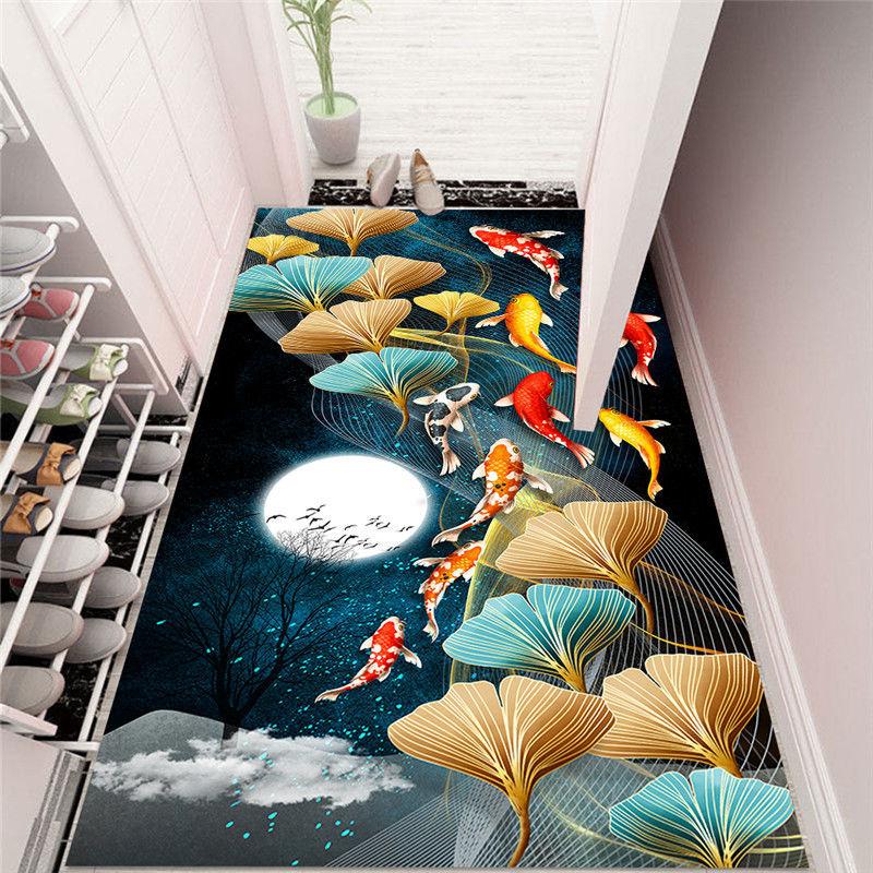 3D китайский напольный коврик от двери до двери, дверной коврик для дома, спальни, гостиной, ванной комнаты, нескользящий впитывающий коврик, который можно стирать в машине