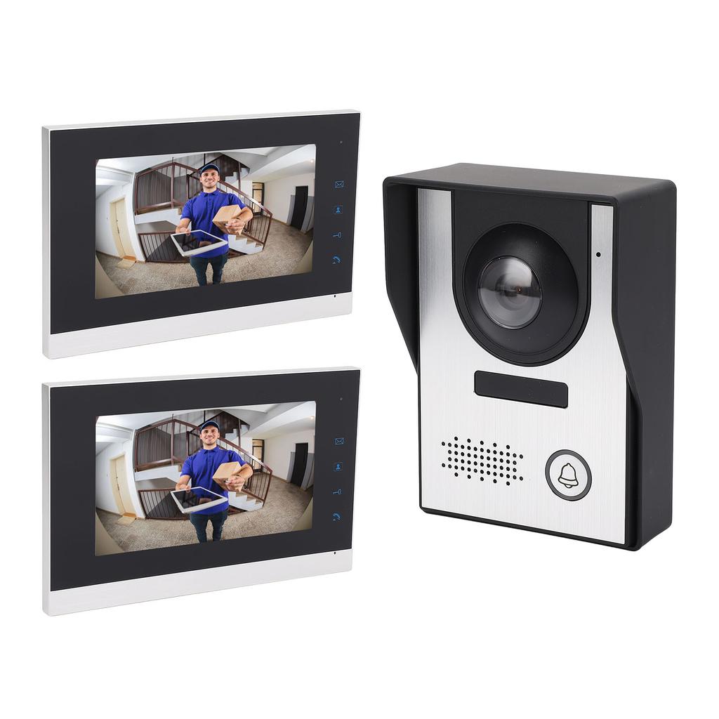 Проводная система видеодомофона с инфракрасным ночным видением и удаленной разблокировкой видеодомофона с камерой 2 шт. 7