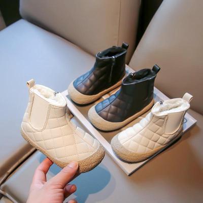 Новые зимние плюшевые зимние сапоги и толстые противоскользящие детские хлопковые сапоги