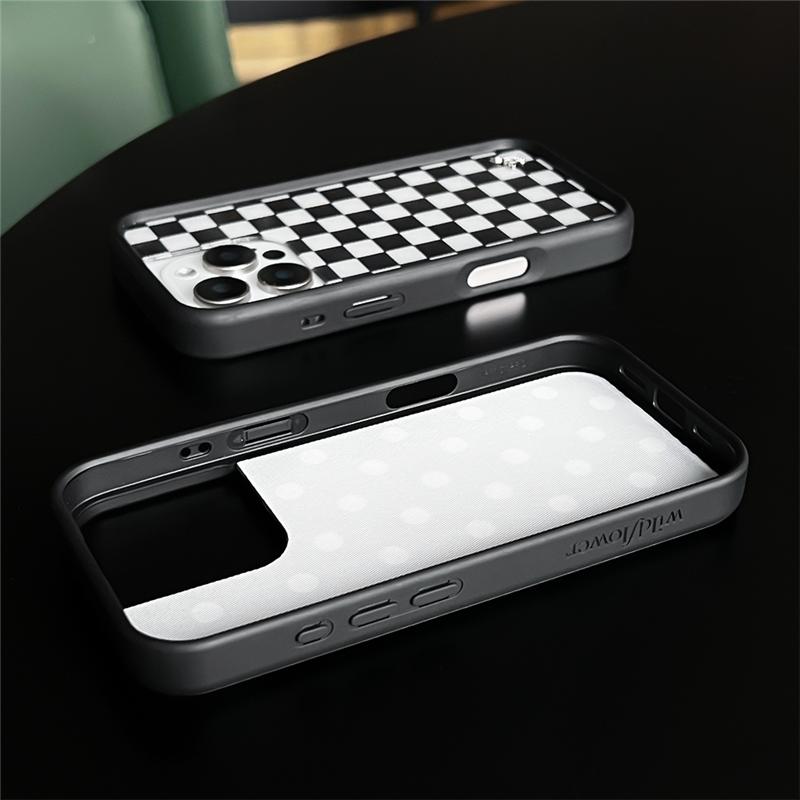 Чехол для телефона 'Wildflower Happy Girl Meow' для iPhone 12 13 14 15 16 Pro Max Plus 17Pro Max 3D Щенок Леопард Волна клетчатая ткань wf Чехол