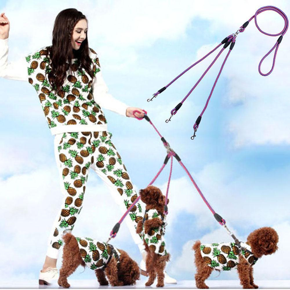 3-сторонний поводок для собак, не спутывающийся, разветвитель, тройной поводок для собак для ходьбы, бега, трех маленьких собак, кошек, щенков, 3 в 1, тяговый канат