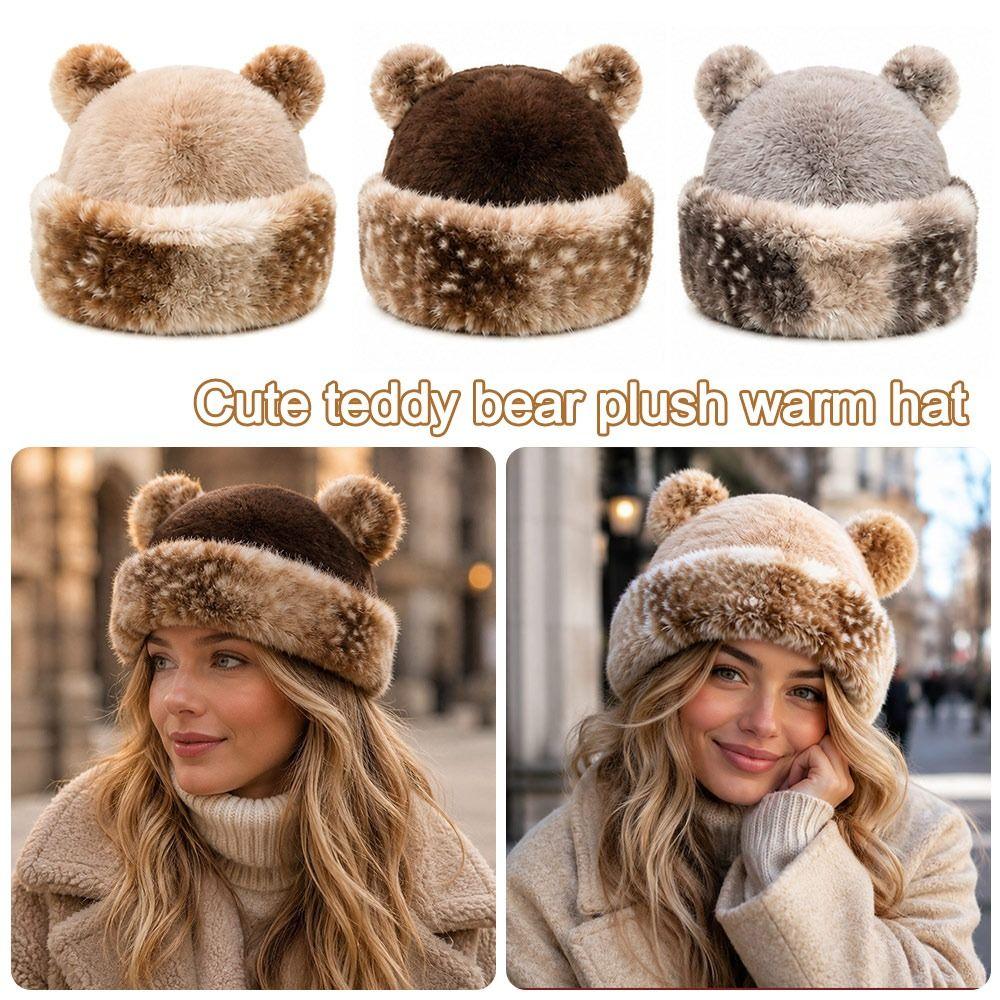 Ear Protection Winter Hat Thicken Fleece Hooded Beanie Fashion Fluffy Panama Hat for Women