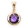 [Q9433] - Gold Plated 'Linda' Golden Purple Pendant - 10 Mm