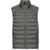 Polo Stand Collar Loose Zip Long Sleeve Vest Men Vest Charcoal-Gray 710949956-001