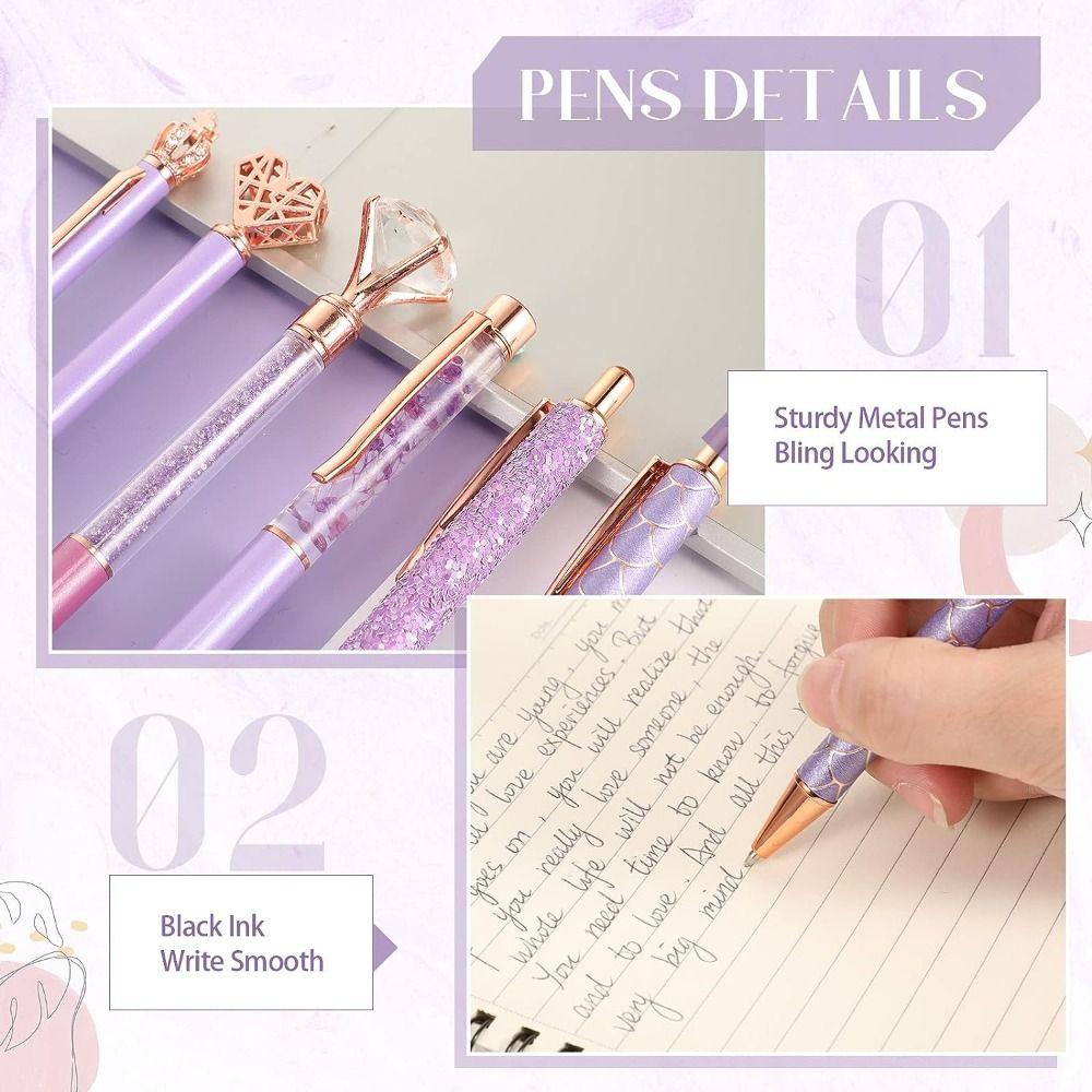 Press Gel Pens Crystal Pretty Fancy Pen Write Smooth Ballpoint Pens Set  Journaling