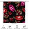 Luxury Crown Lipstick Rose Shower Curtain Bold Print Home Decor For Bathroom Waterproof Fabric With Hooks (Black)