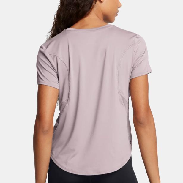 Under Armour Vanish Elite Vent Breathable Loose Casual Solid Color Cruit Neck Short Sleeve T Shirt Women T Shirts Fatigue-Gray 1386400-015