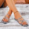 Модная женская обувь Новая мода Леопардовый принт Женские тапочки Летняя повседневная плоская уличная обувь для ходьбы Женская повседневная