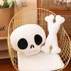 Simulation Halloween Skull Bones Plush Doll Pillow Super Soft White Scary Skull Plush Toy Holiday Decor Trick Or Treat