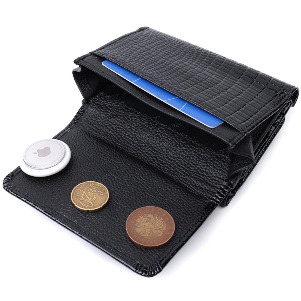 Women's Stylish Wallet Made of Textured Genuine Leather ST Leather 22732 Black