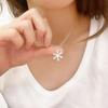 Japanese & Korean Snowflake Diamond Pendant Necklace – Elegant Light Luxury Clavicle Chain for Women